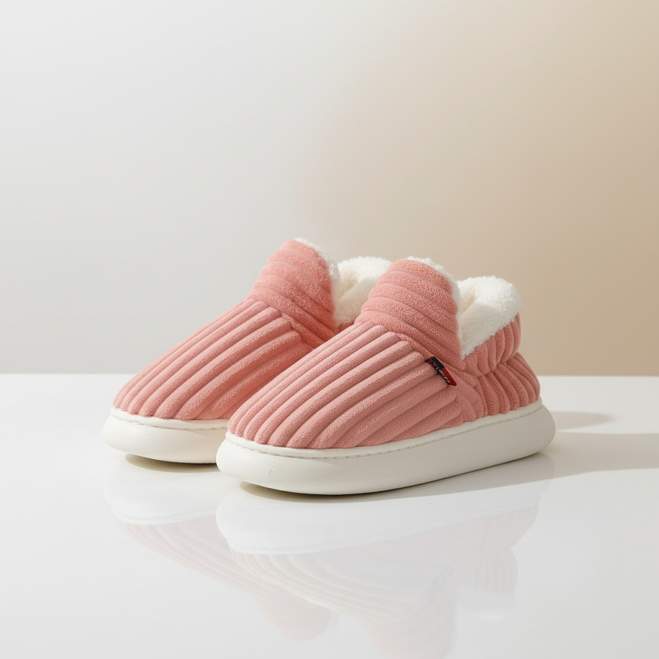 IceComfort - Baumwoll-Hausschuhe mit warmem Innenfutter