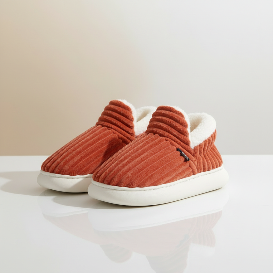 IceComfort - Baumwoll-Hausschuhe mit warmem Innenfutter