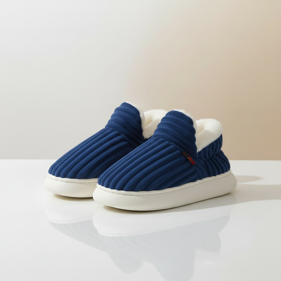 IceComfort - Baumwoll-Hausschuhe mit warmem Innenfutter